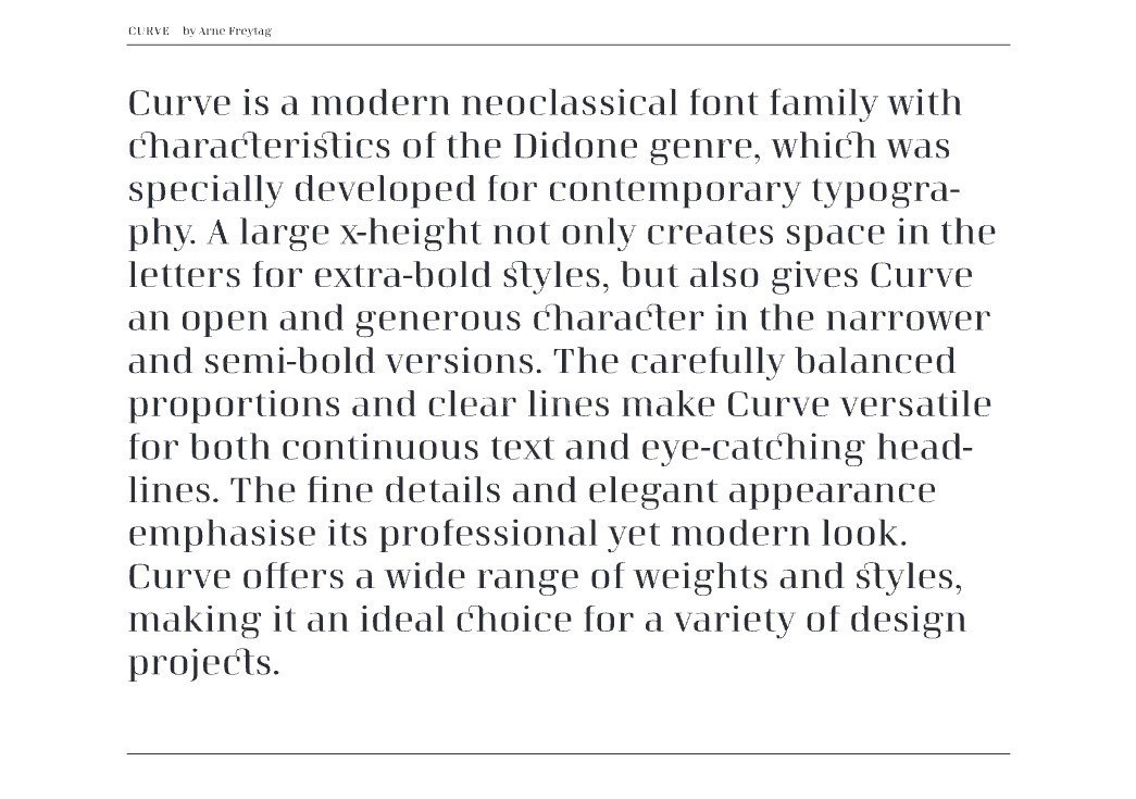 Curve 优雅新古典衬线字体家族
